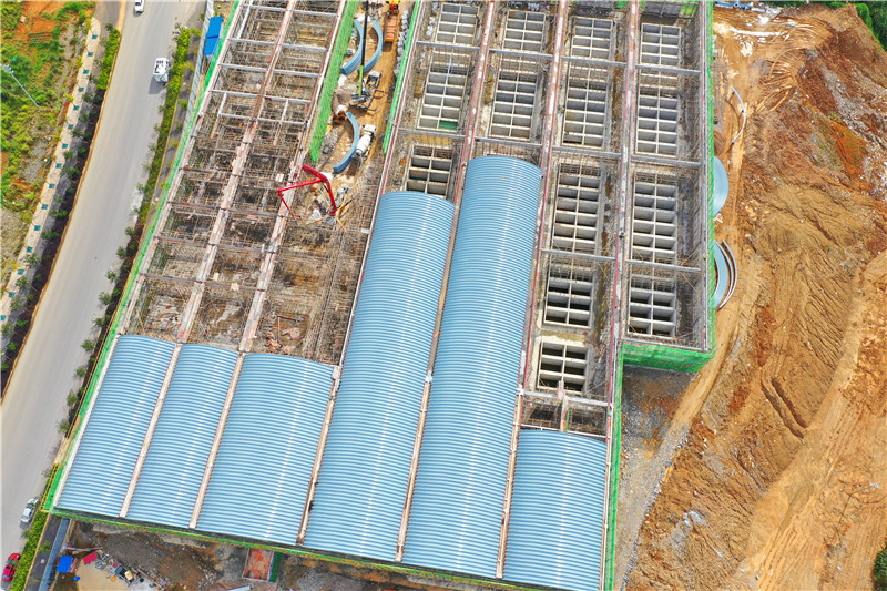 云南泡椒池新建覆膜板拱形屋面工程案例泡椒池无梁拱形屋顶工程完工效果